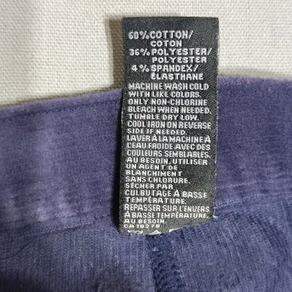 HUE Corduroy Leggings women's size M dark blue stretchy ankle crop - Picture 6 of 11